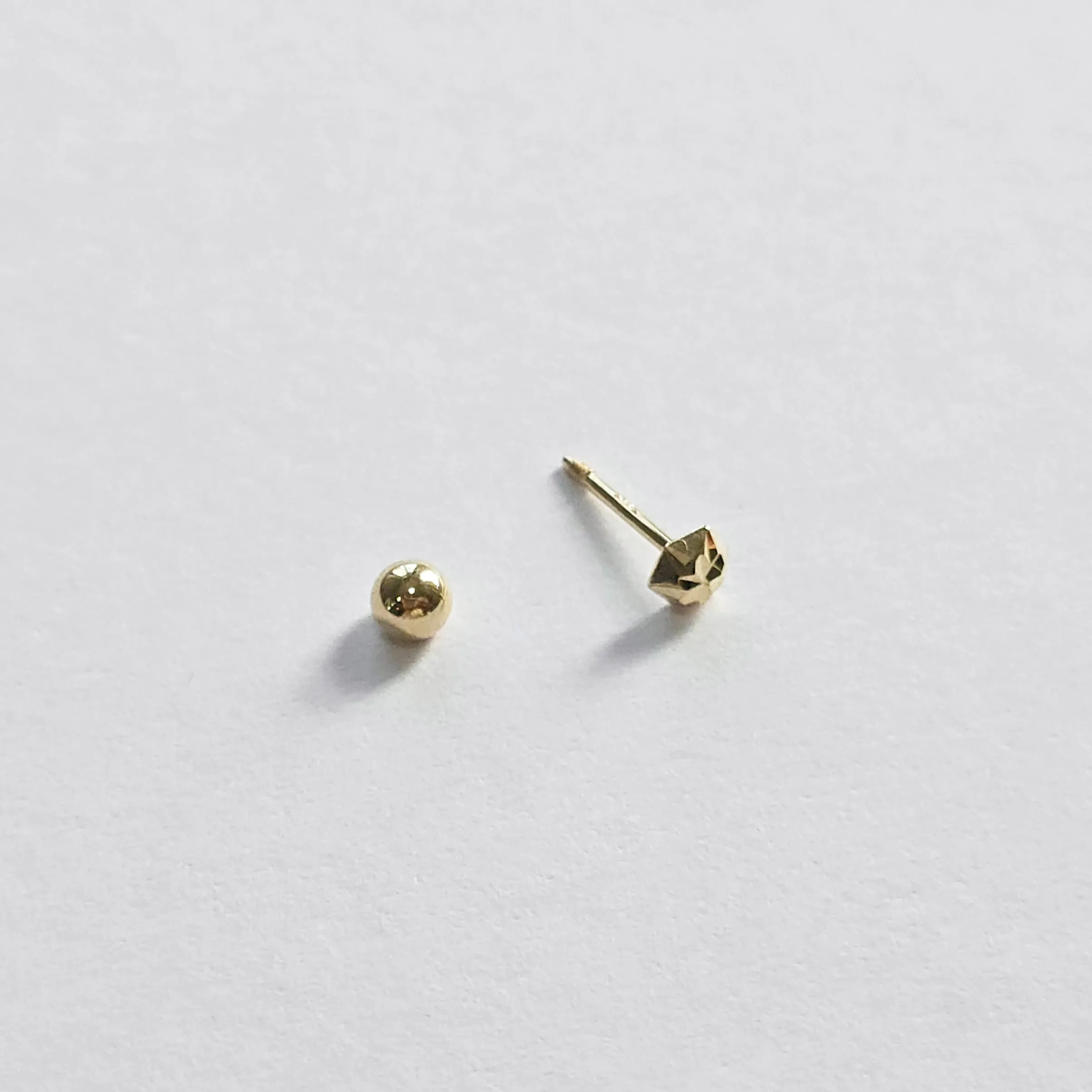 14K Shiny Hexagon Cartilage Earring