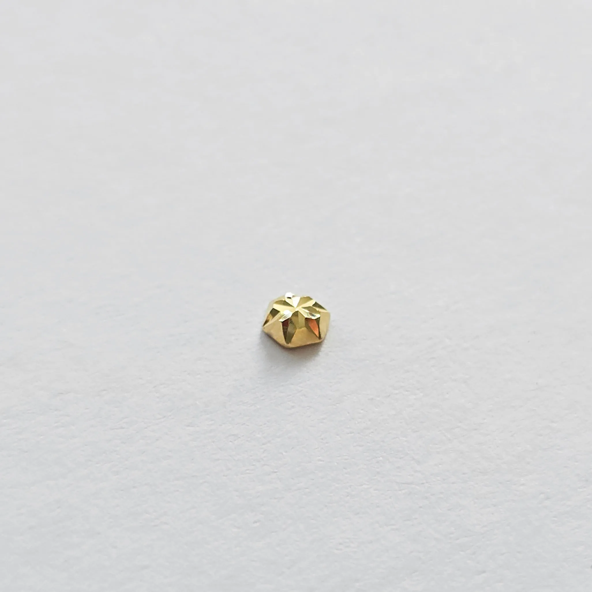 14K Shiny Hexagon Cartilage Earring