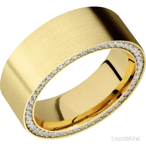 14K Yellow Gold with Satin Finish - 8MM