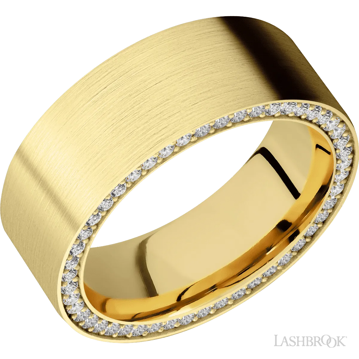14K Yellow Gold with Satin Finish - 8MM