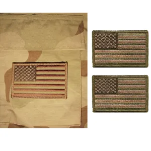 2 x USA PATCH AMERICAN FLAG TACTICAL US MORALE MILITARY DESERT FASTEN EMBLEM
