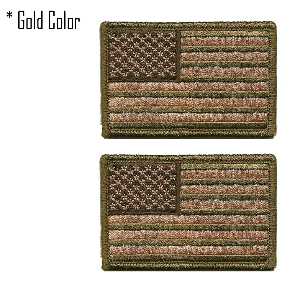 2 x USA PATCH AMERICAN FLAG TACTICAL US MORALE MILITARY DESERT FASTEN EMBLEM
