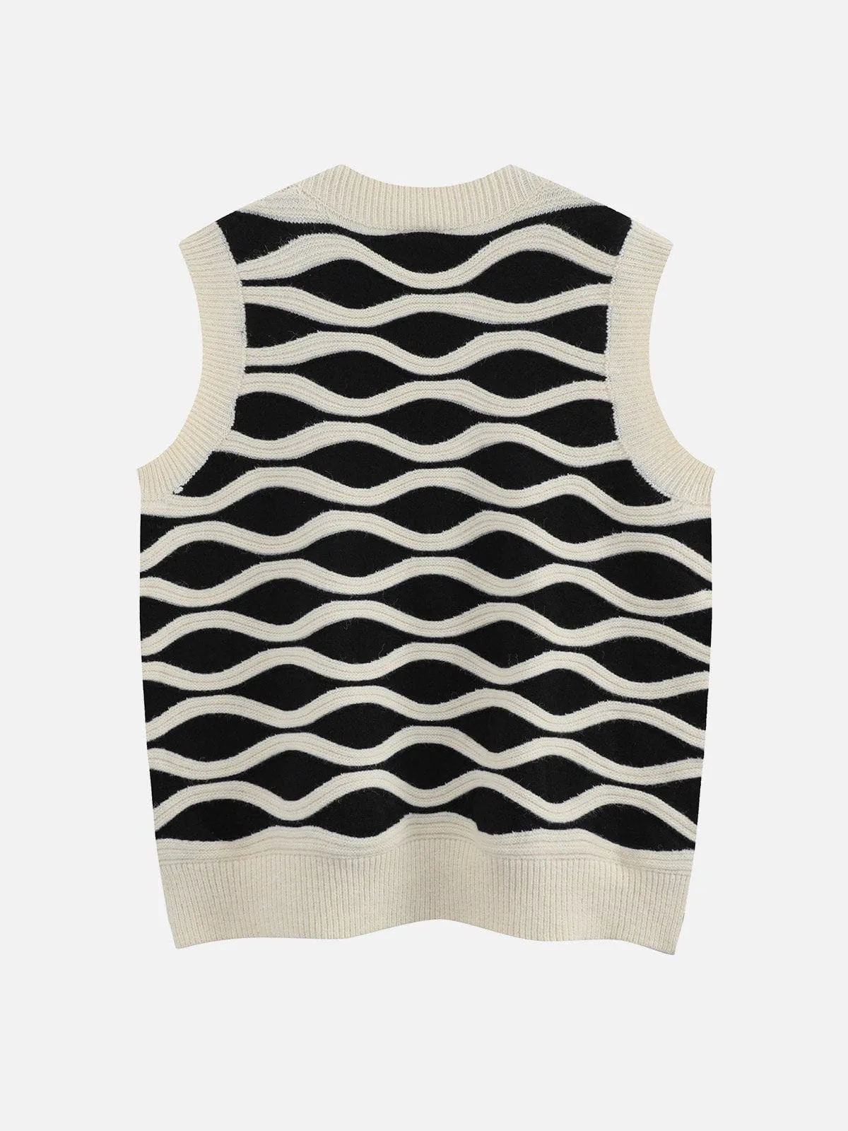 Aelfric Eden Wavy Striped V-Neck Sweater Vest