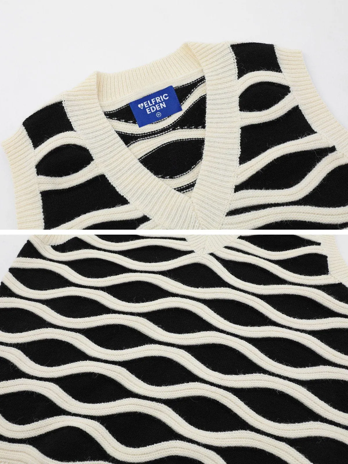Aelfric Eden Wavy Striped V-Neck Sweater Vest
