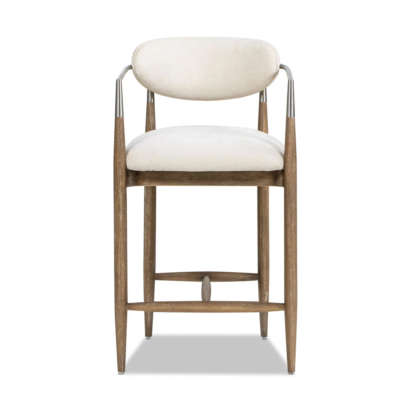 Artemis - Mixed Material Upholstered Counter Stool - Warm White by Couch.com