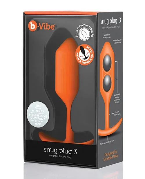 b-Vibe Weighted Snug Plug 3 - 180 g - Orange