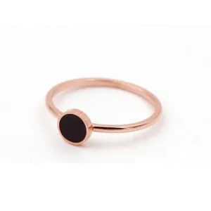 Black Round Index Finger Ring | Trendy Korean Style Titanium Ring