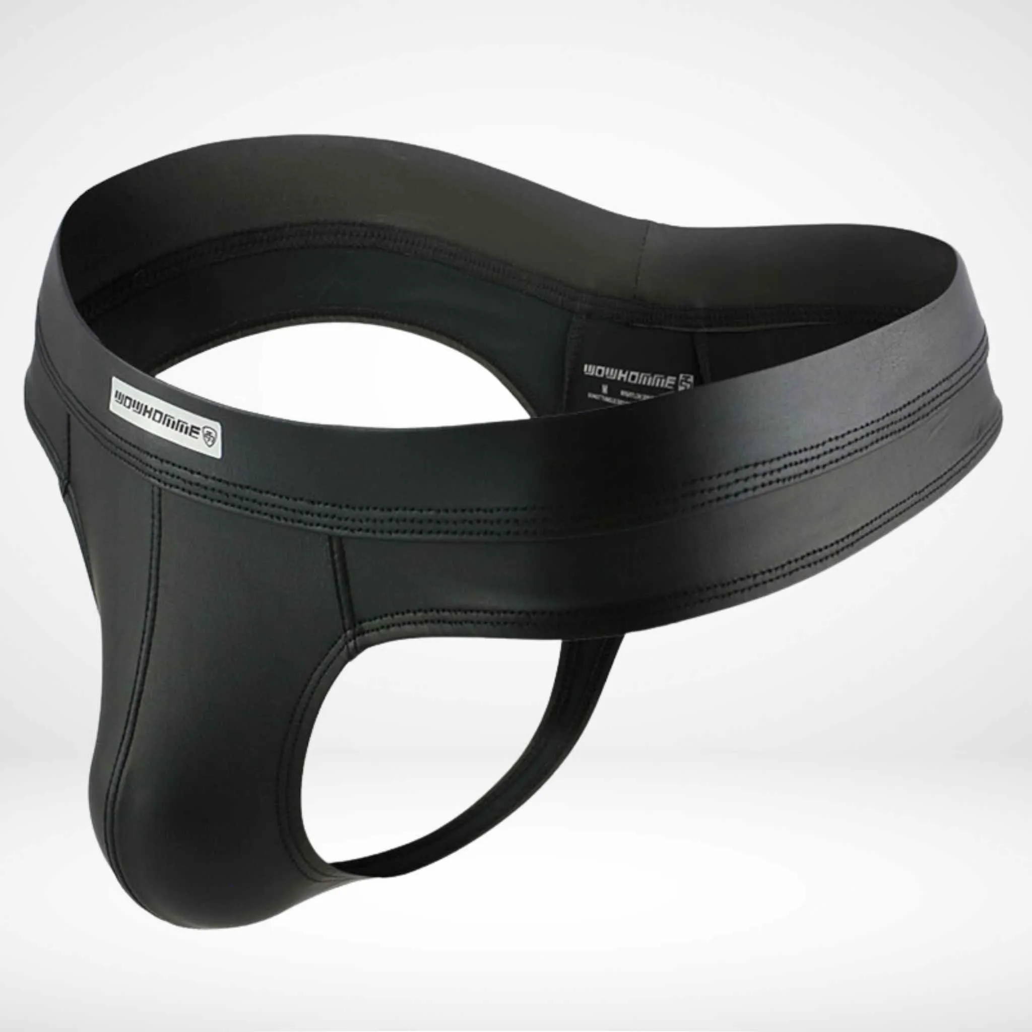 Blackout Faux Leather Thong