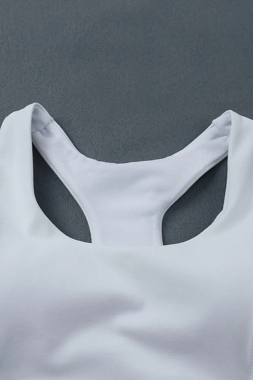 Boost White Racerback Sports Bra
