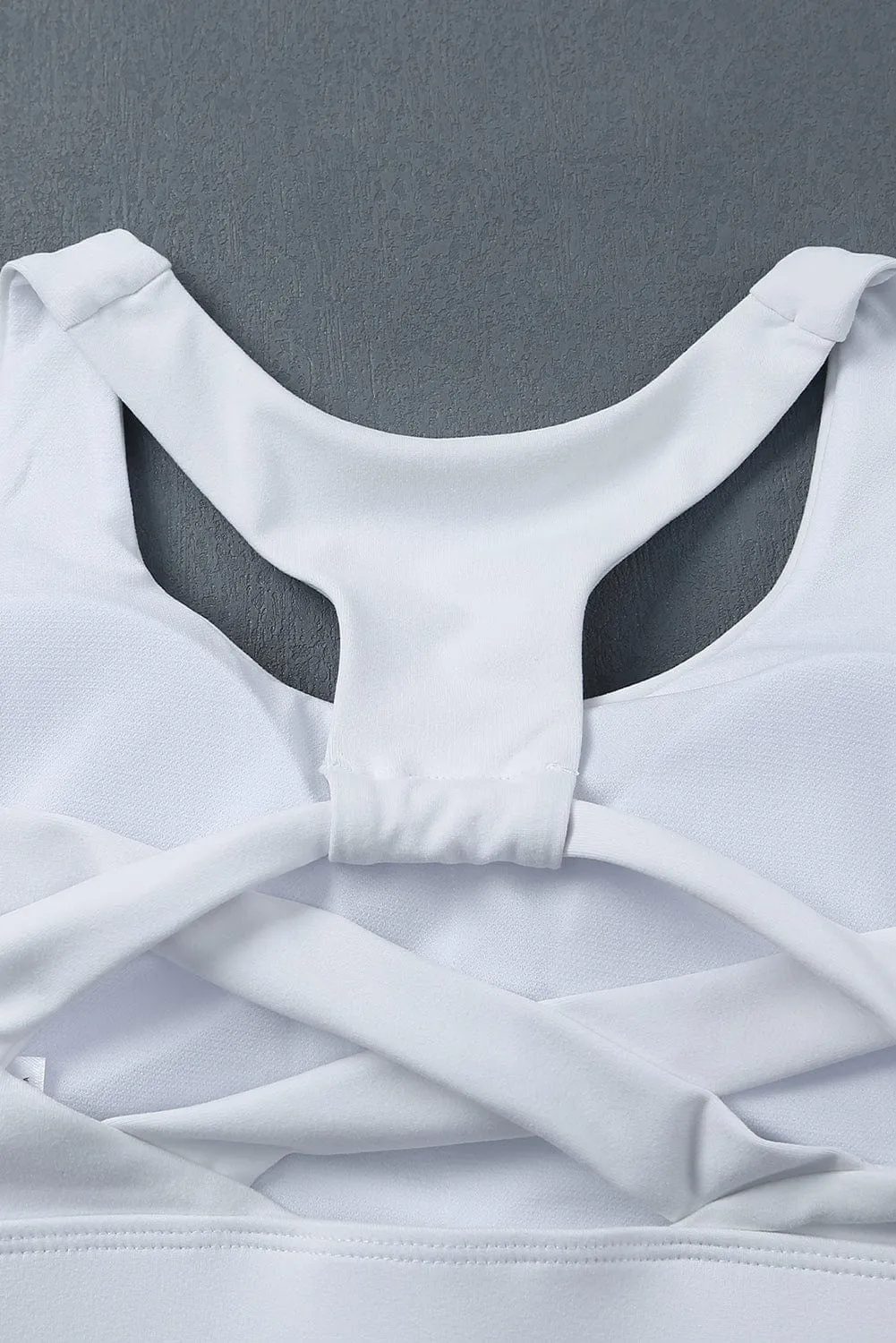 Boost White Racerback Sports Bra
