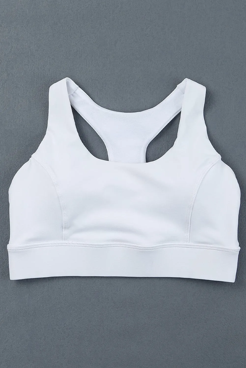 Boost White Racerback Sports Bra