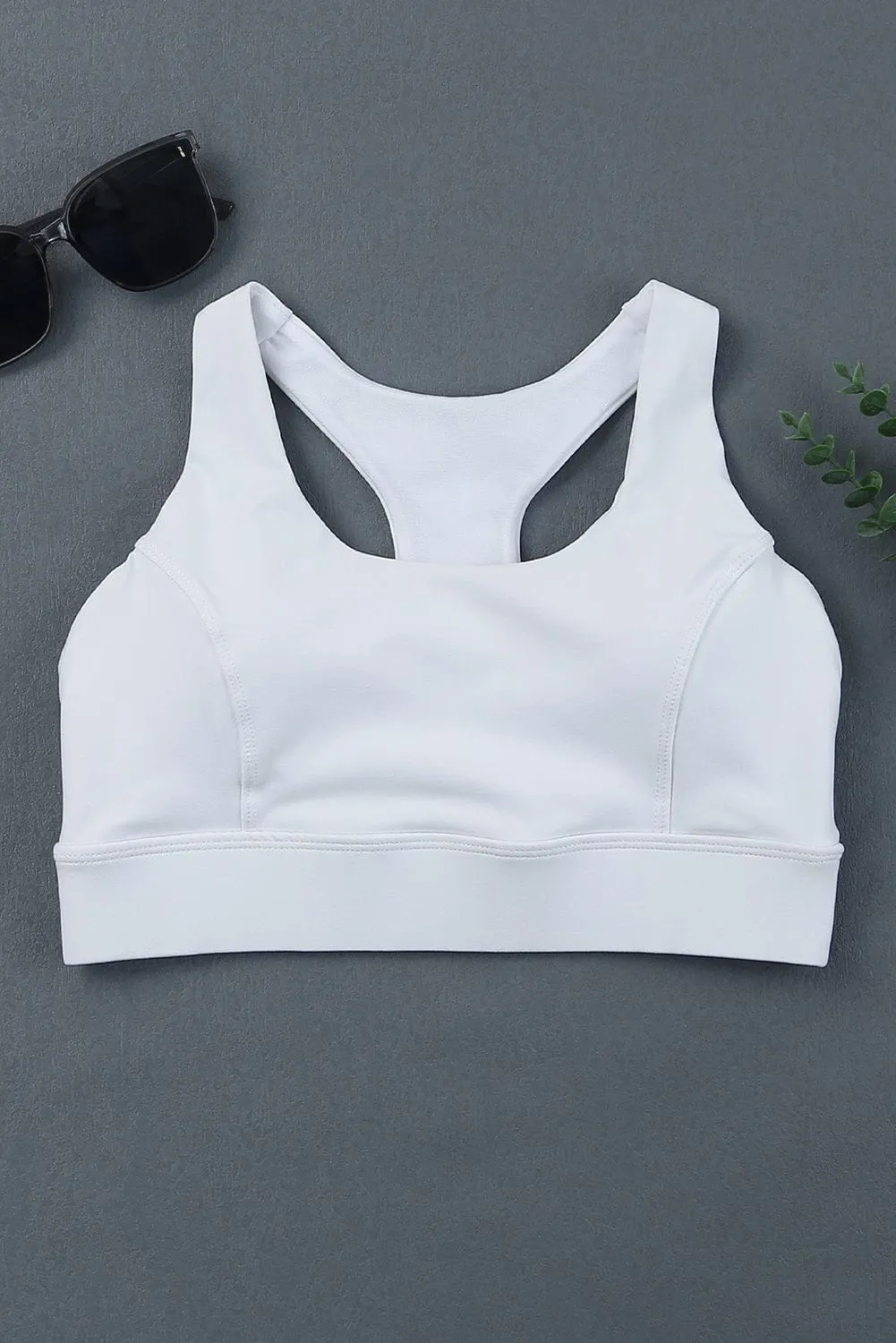 Boost White Racerback Sports Bra