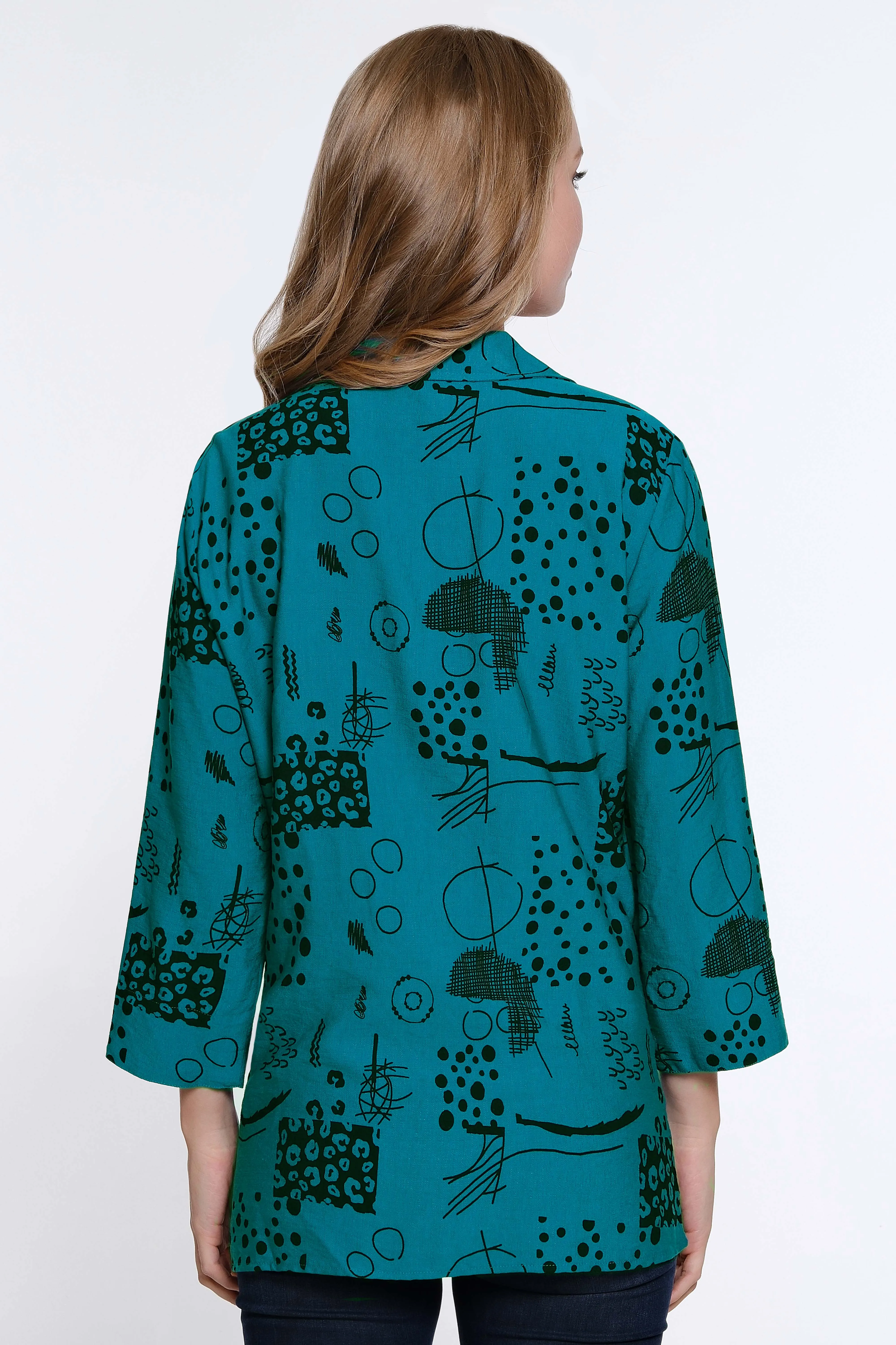 Burnout Knit V-Neck Tunic - Women's - Dark Teal
