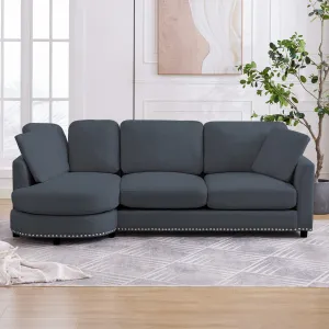 Cecer 3-Seater Modern Curved Sofa Couch