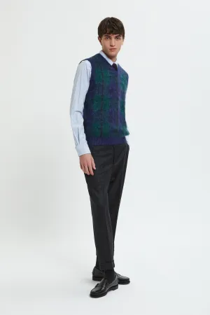 Check Vest Mohair