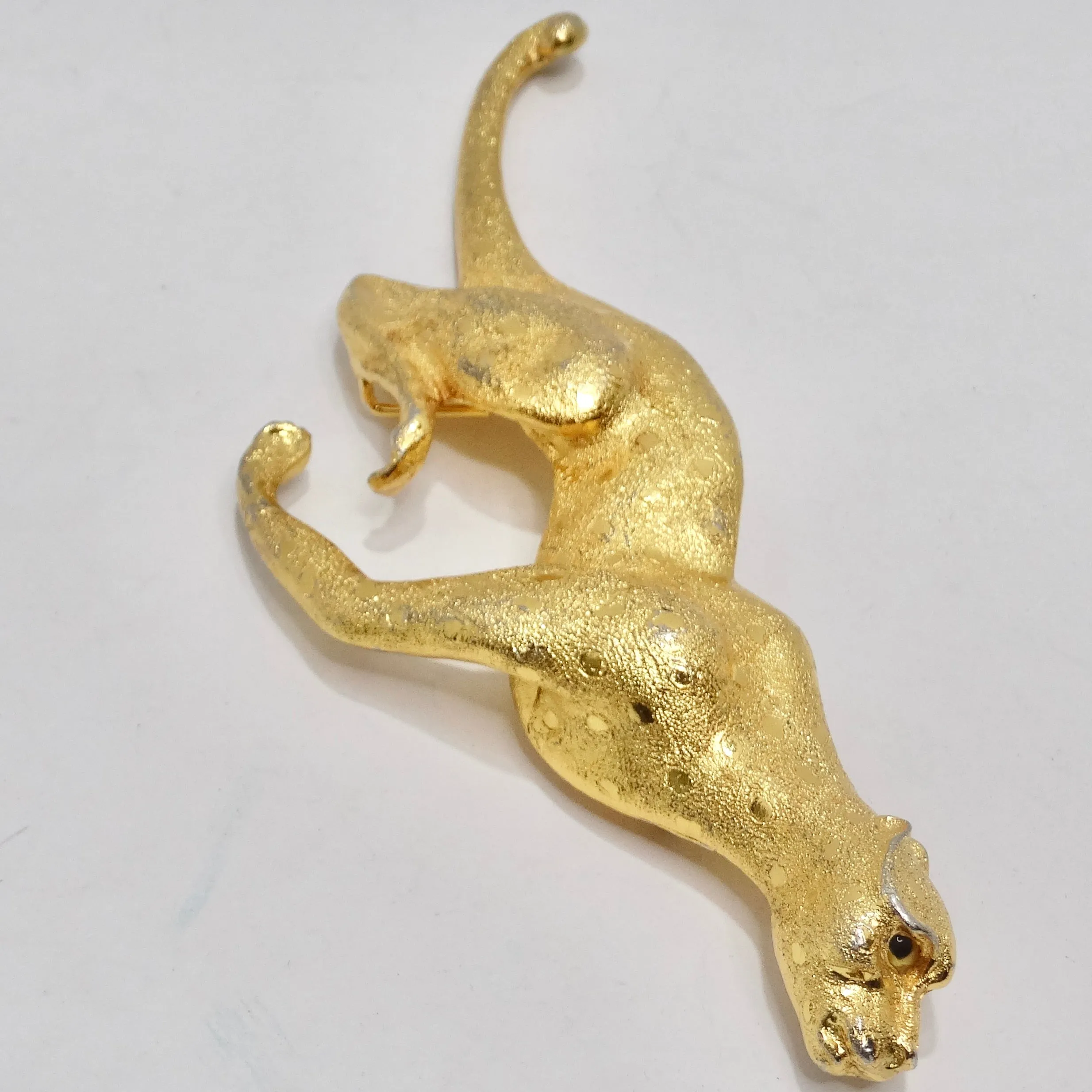 Christopher Ross 1992 Gold Plated Jumbo Cheetah Belt Buckle