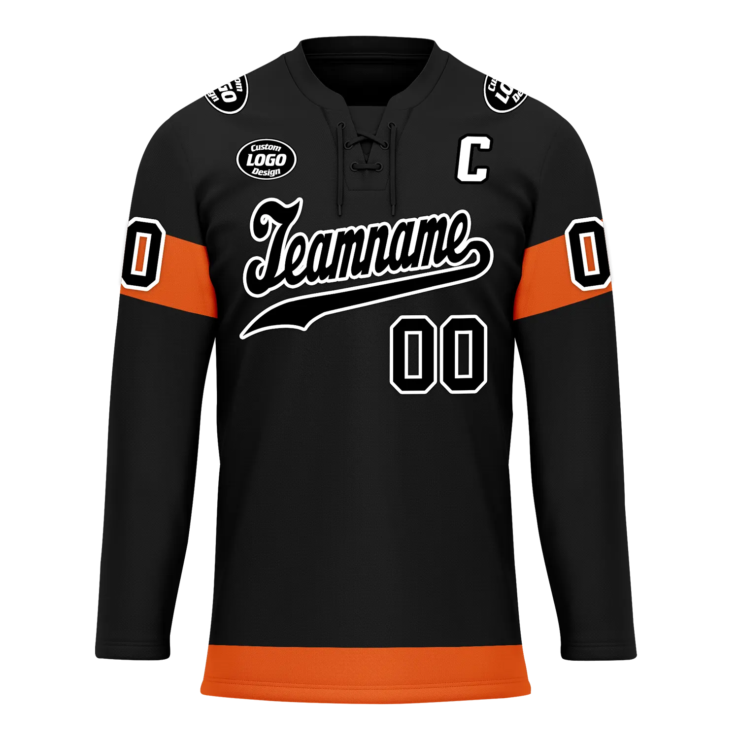 Custom Black Orange Personalized Hockey Jersey HCKJ01-D0a70ec
