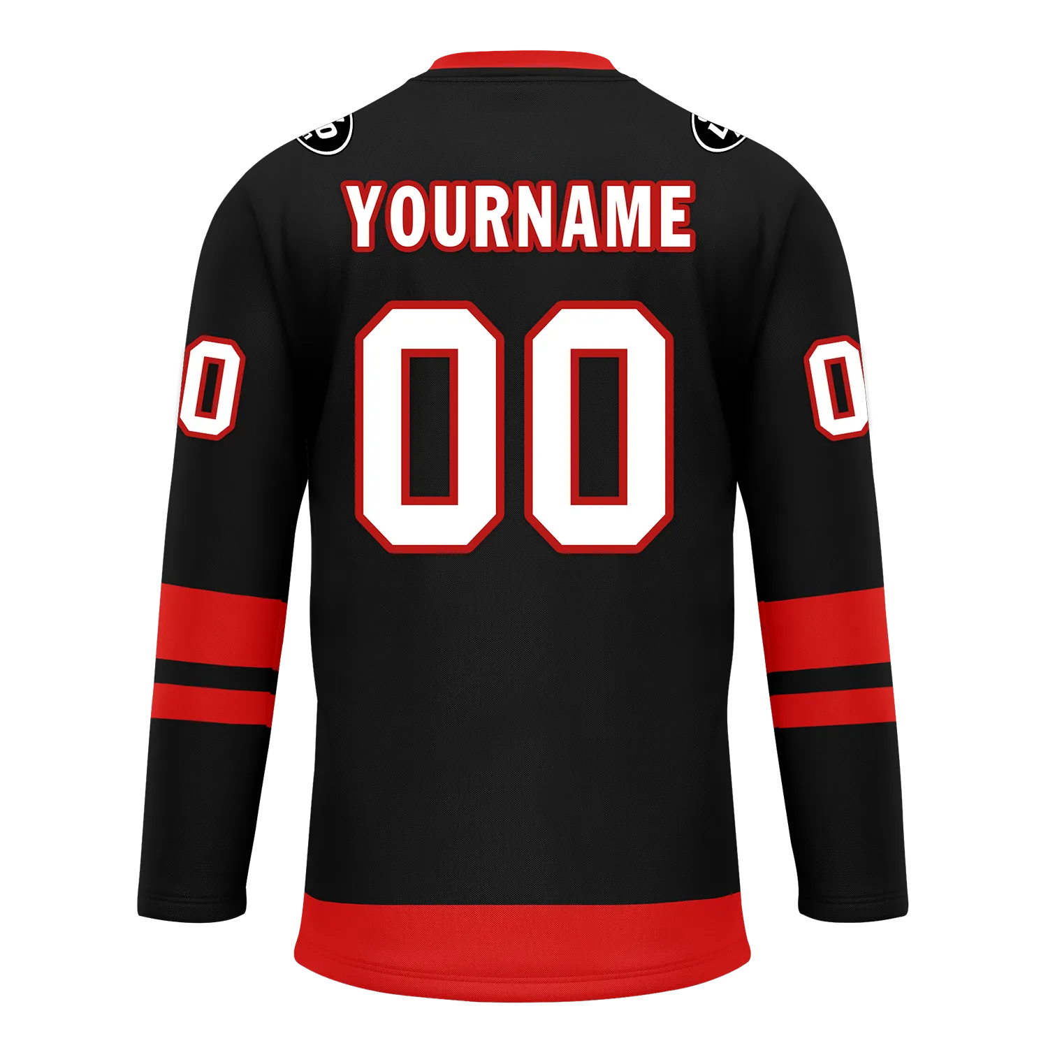Custom Black Red Personalized Hockey Jersey HCKJ01-D0a700b