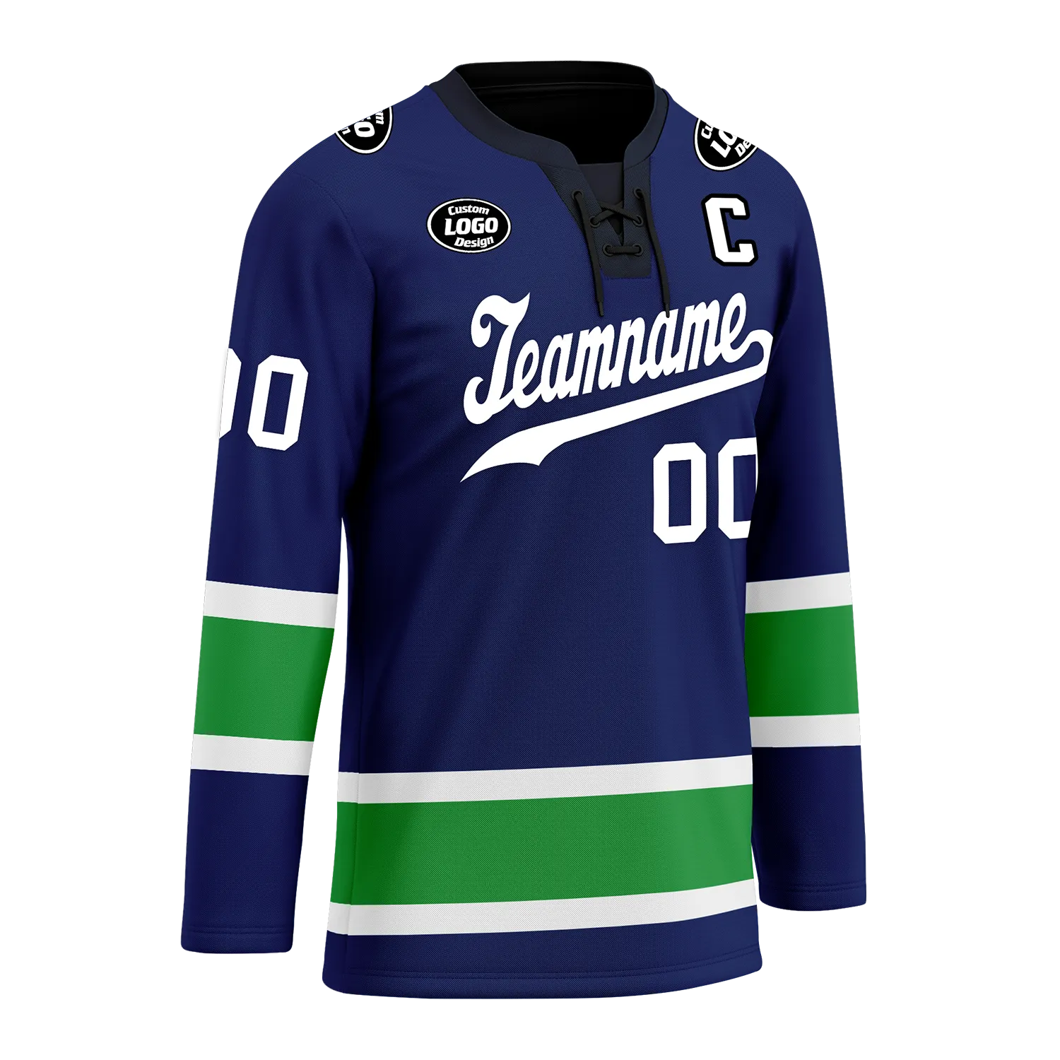 Custom Blue Green Personalized Hockey Jersey HCKJ01-D0a70dc