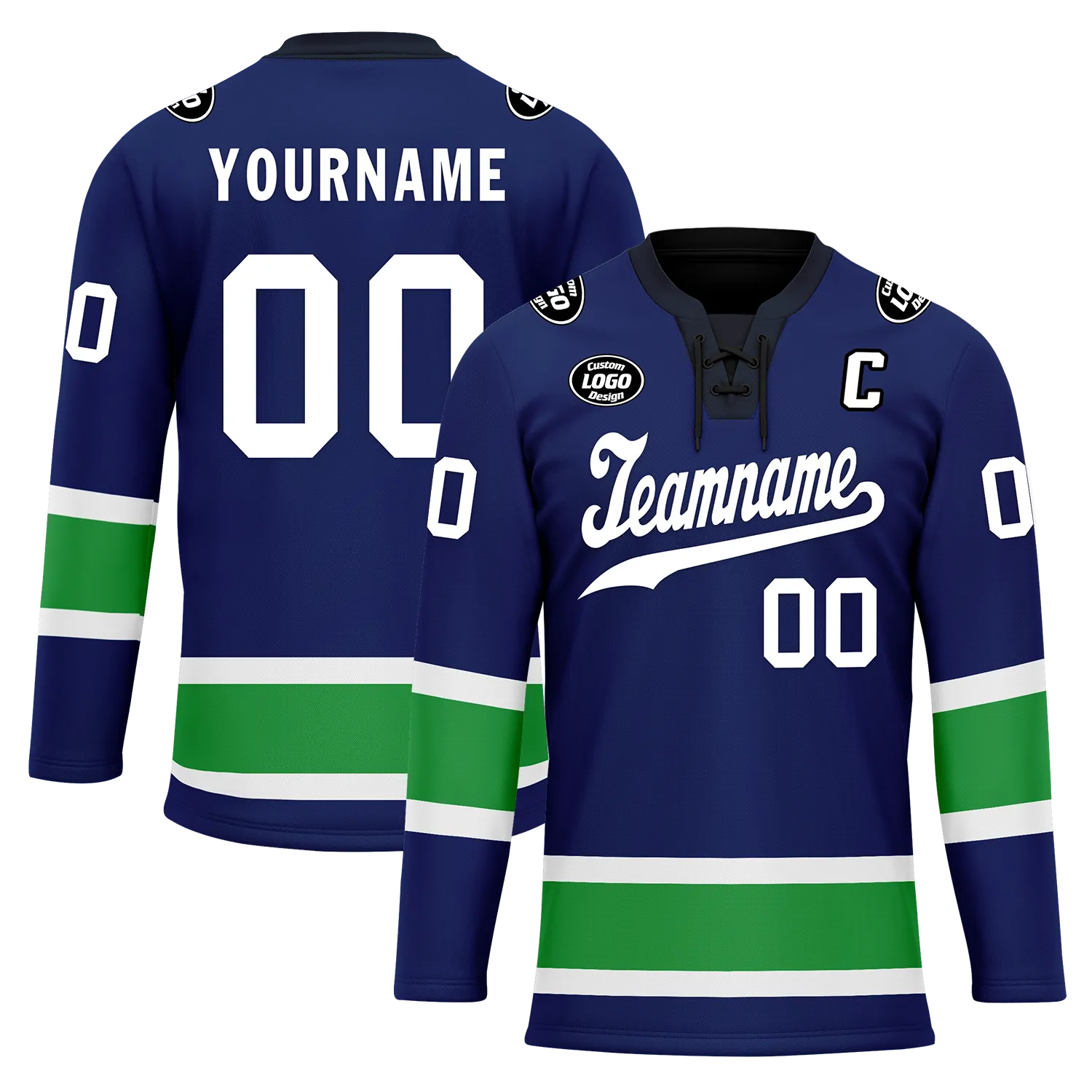 Custom Blue Green Personalized Hockey Jersey HCKJ01-D0a70dc