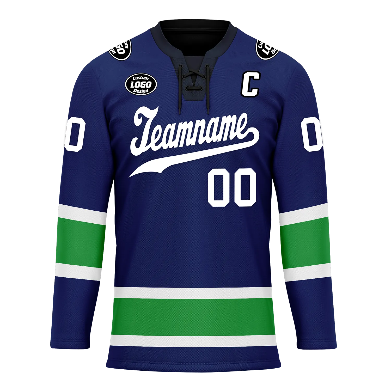 Custom Blue Green Personalized Hockey Jersey HCKJ01-D0a70dc