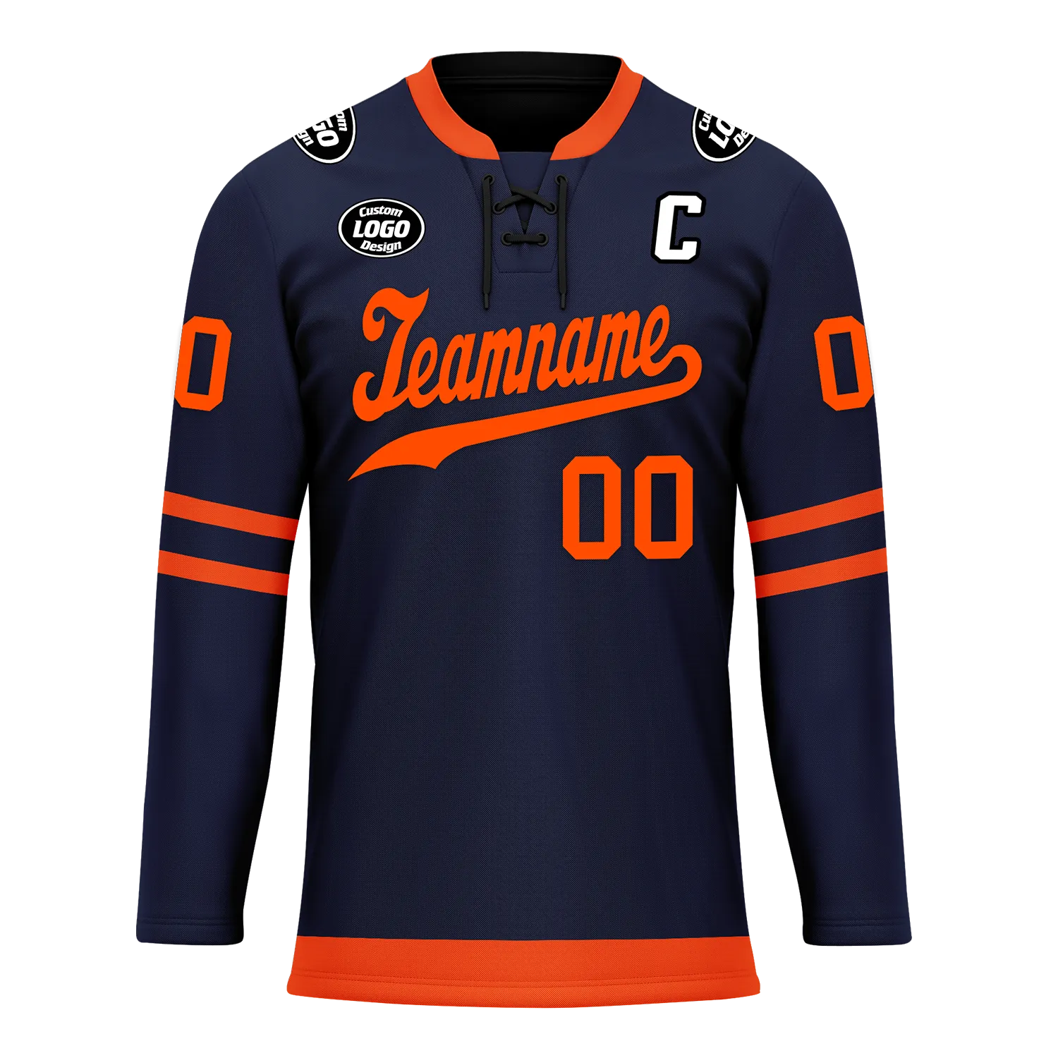 Custom Blue Orange Personalized Hockey Jersey HCKJ01-D0a70c8