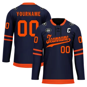 Custom Blue Orange Personalized Hockey Jersey HCKJ01-D0a70c8