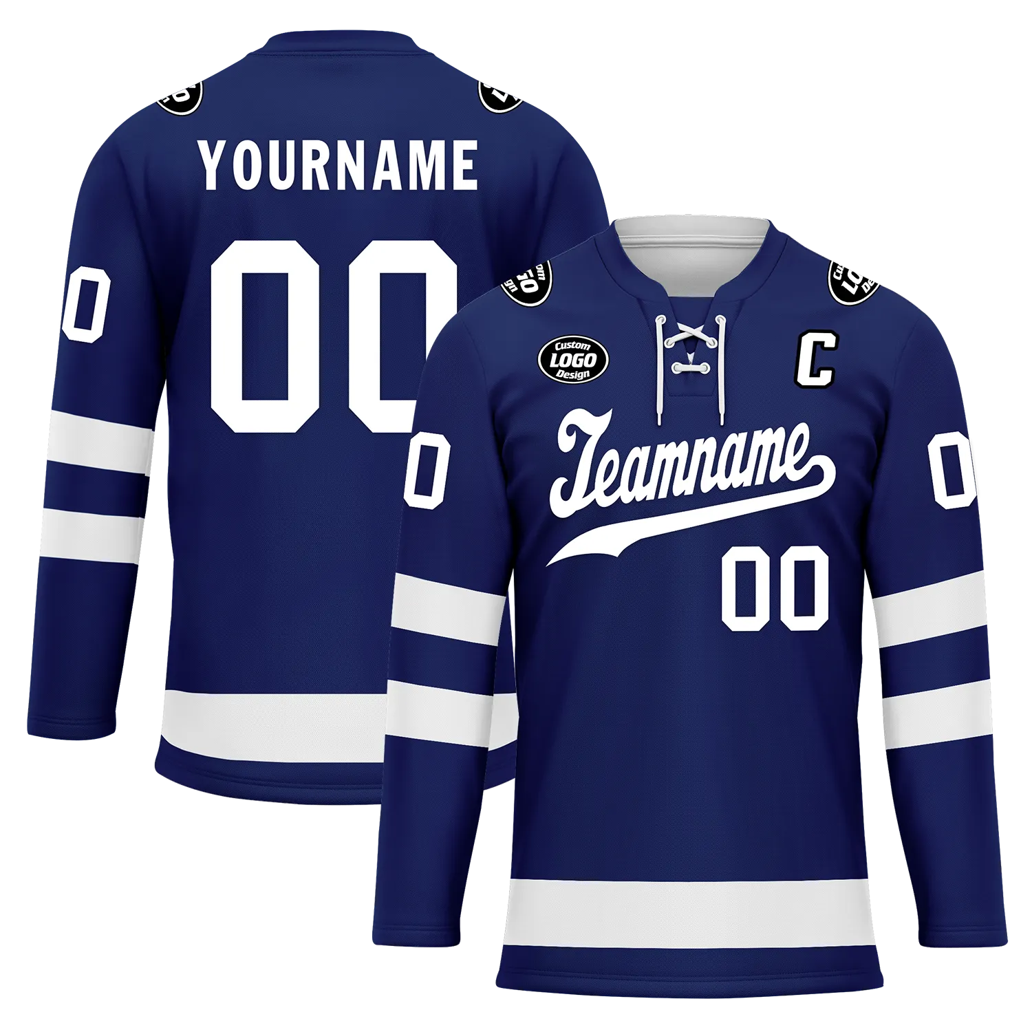 Custom Blue White Personalized Hockey Jersey HCKJ01-D0a70bc