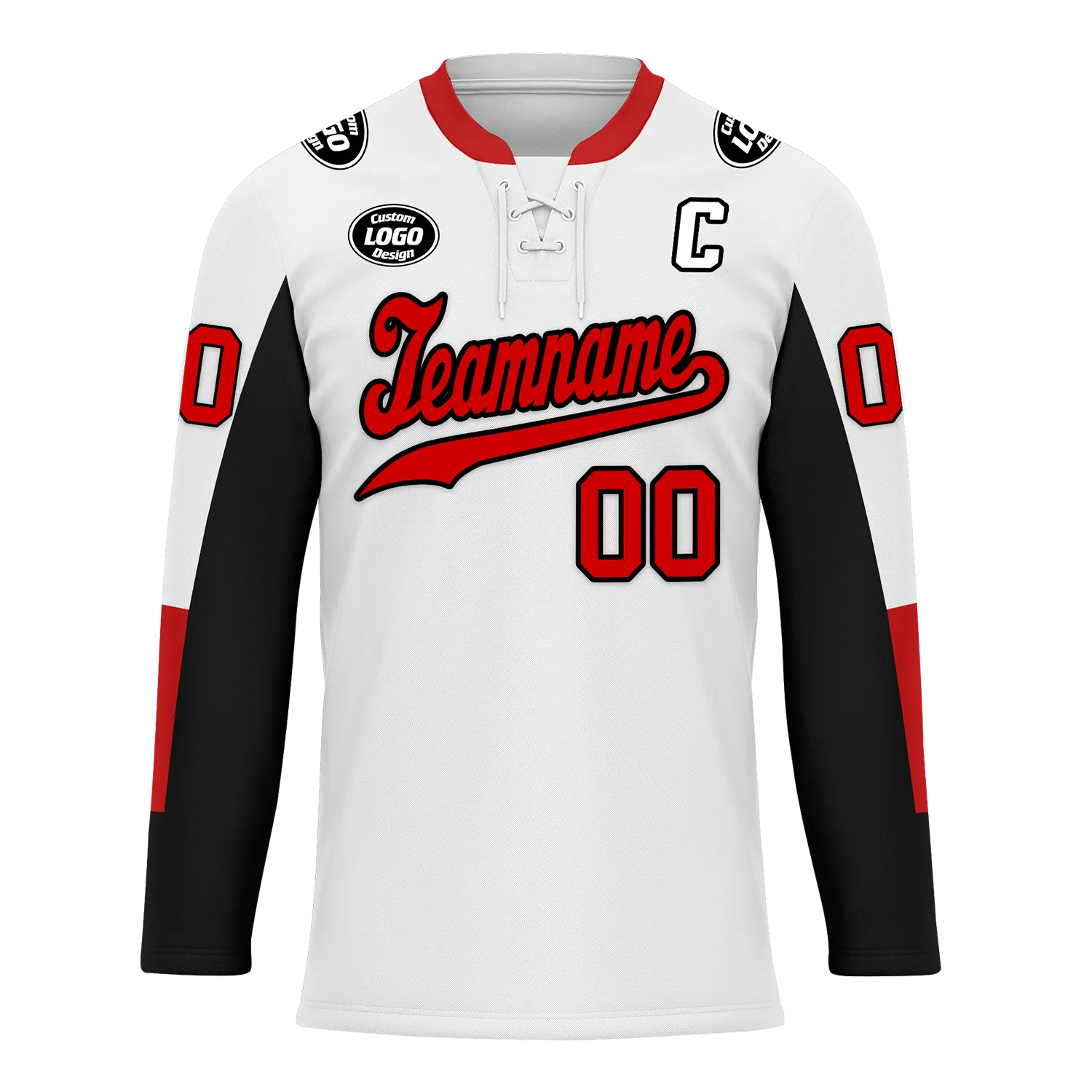 Custom White Black Personalized Hockey Jersey HCKJ01-D0a70a9