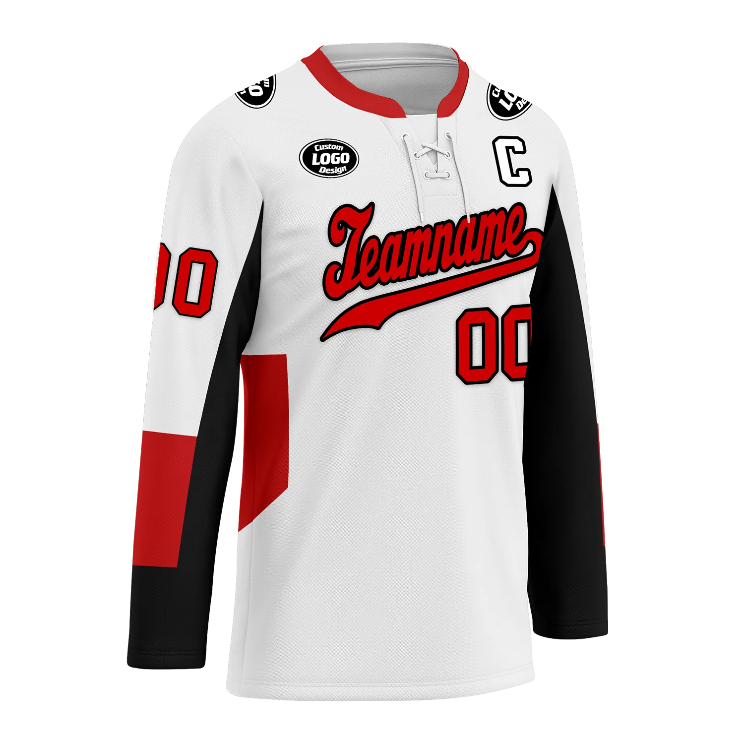 Custom White Black Personalized Hockey Jersey HCKJ01-D0a70a9