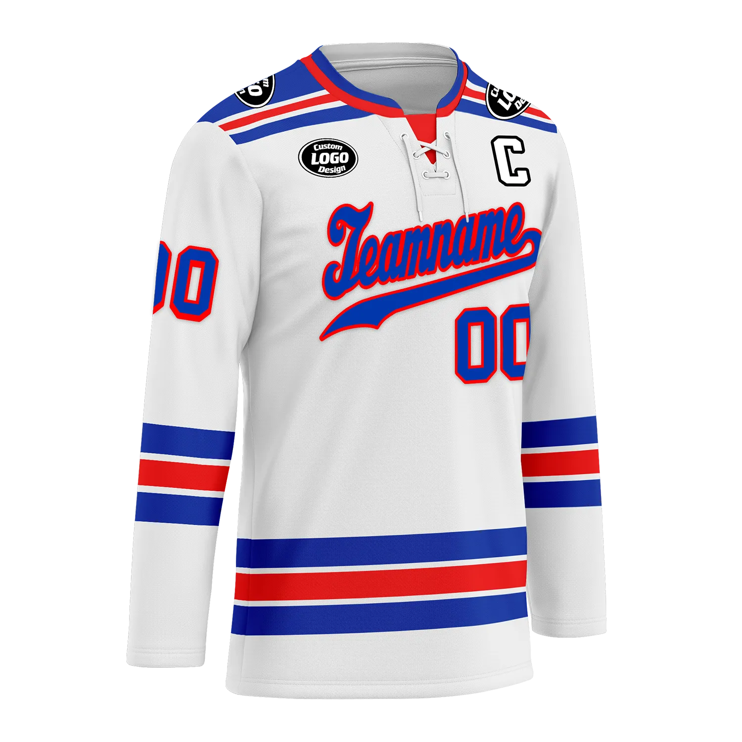 Custom White Blue Personalized Hockey Jersey HCKJ01-D0a7008