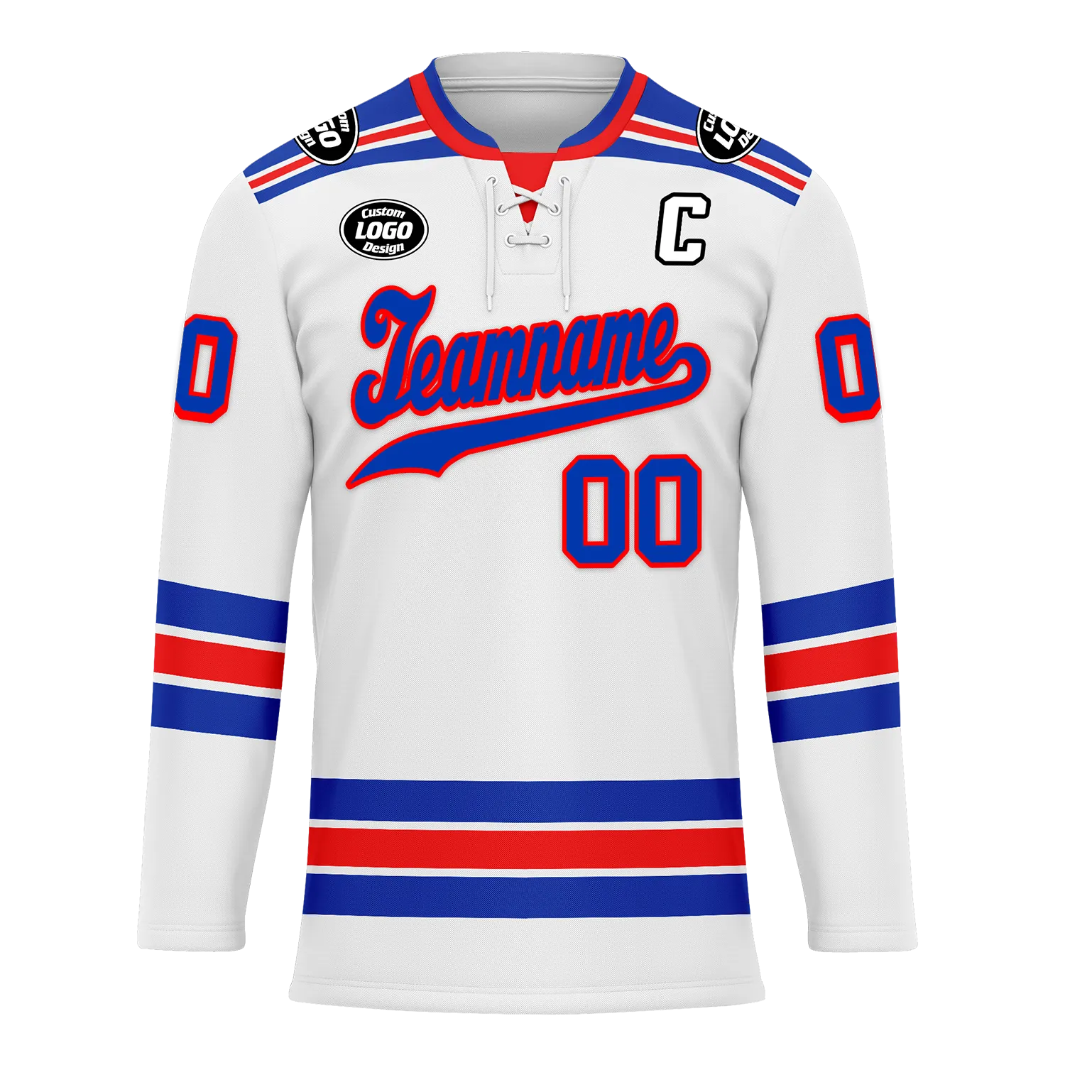Custom White Blue Personalized Hockey Jersey HCKJ01-D0a7008