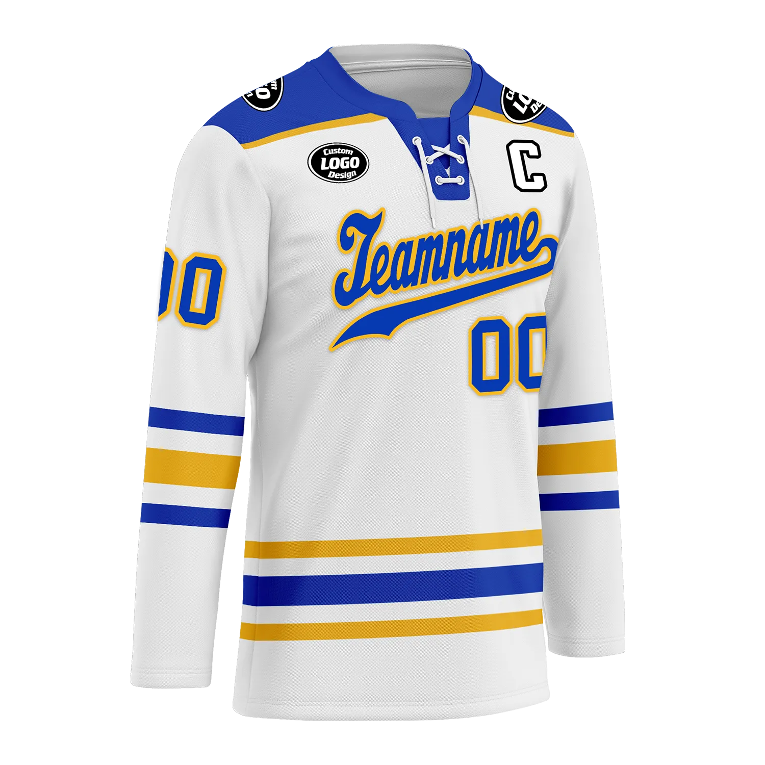 Custom White Blue Personalized Hockey Jersey HCKJ01-D0a70ab