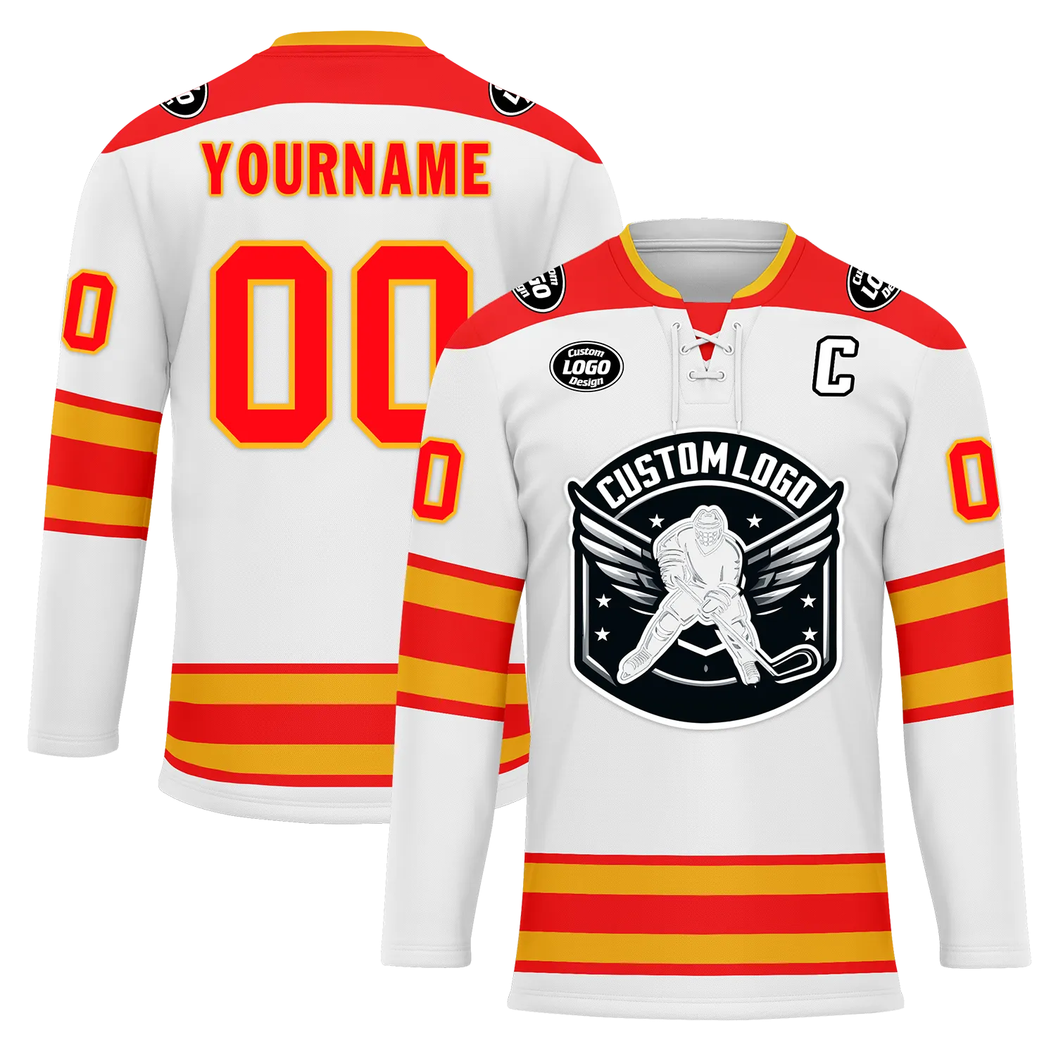 Custom White Red Personalized Hockey Jersey HCKJ01-D0a70cf