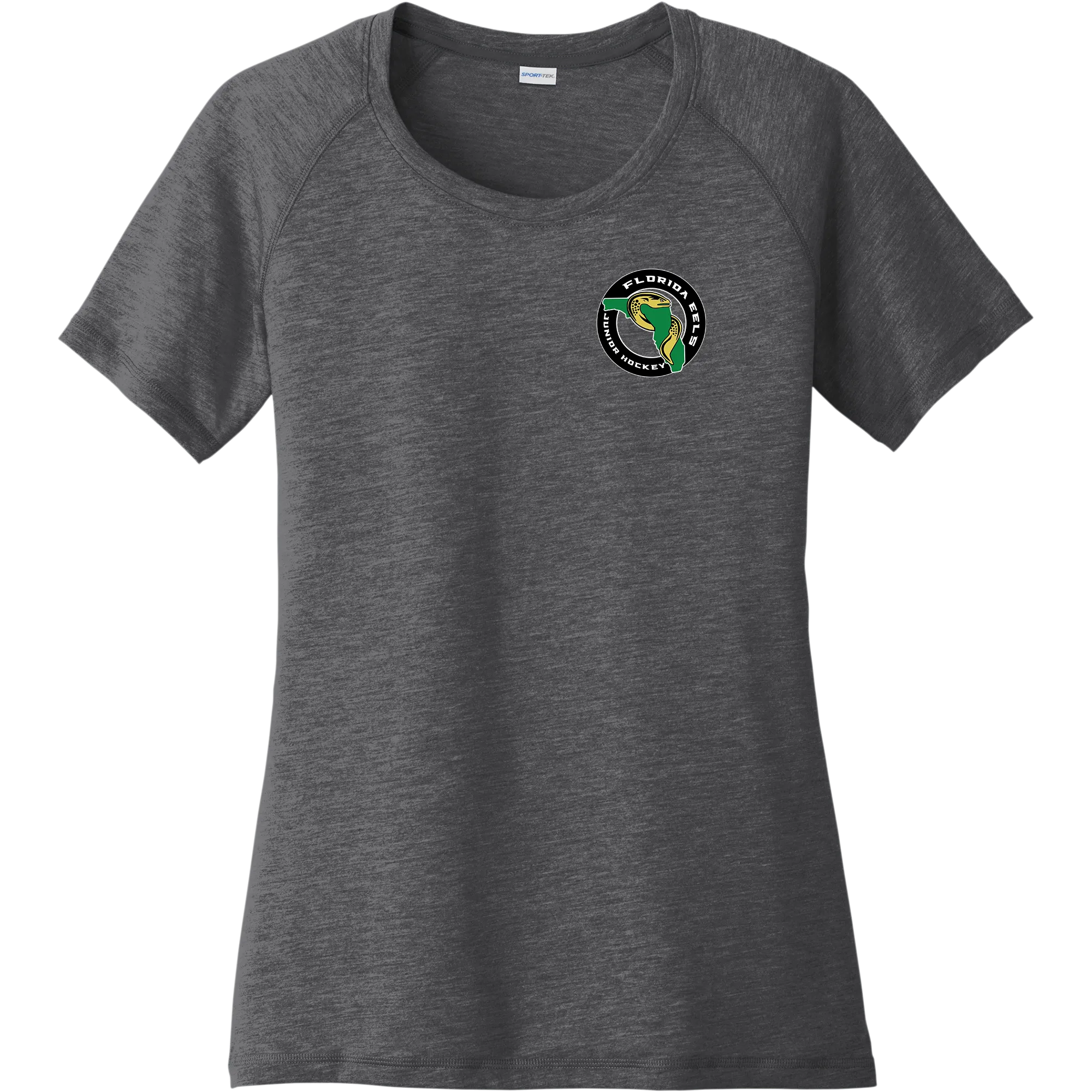Florida Eels Ladies PosiCharge Tri-Blend Wicking Scoop Neck Raglan Tee