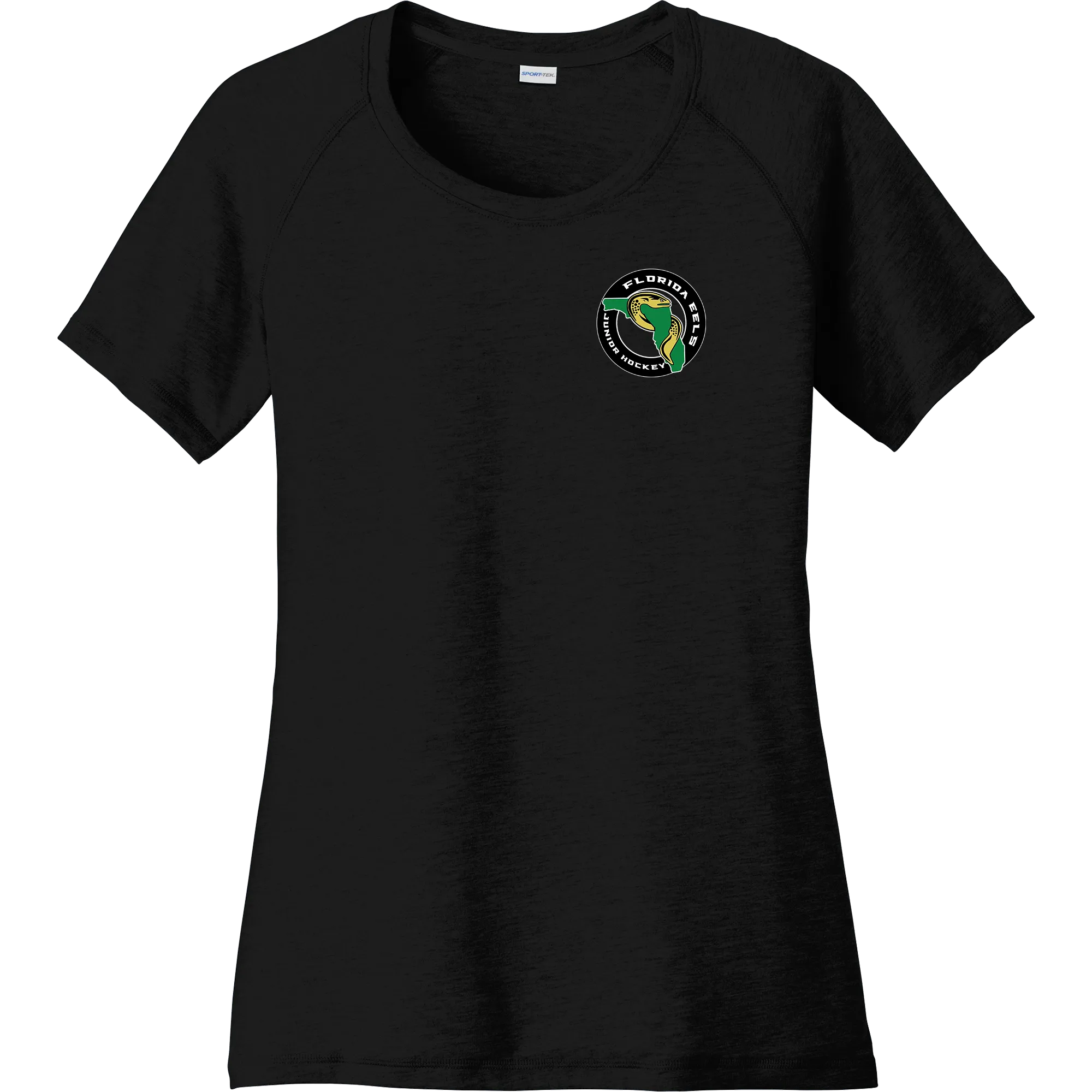 Florida Eels Ladies PosiCharge Tri-Blend Wicking Scoop Neck Raglan Tee