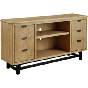 Freslowe TV Stand - Light Brown/Black