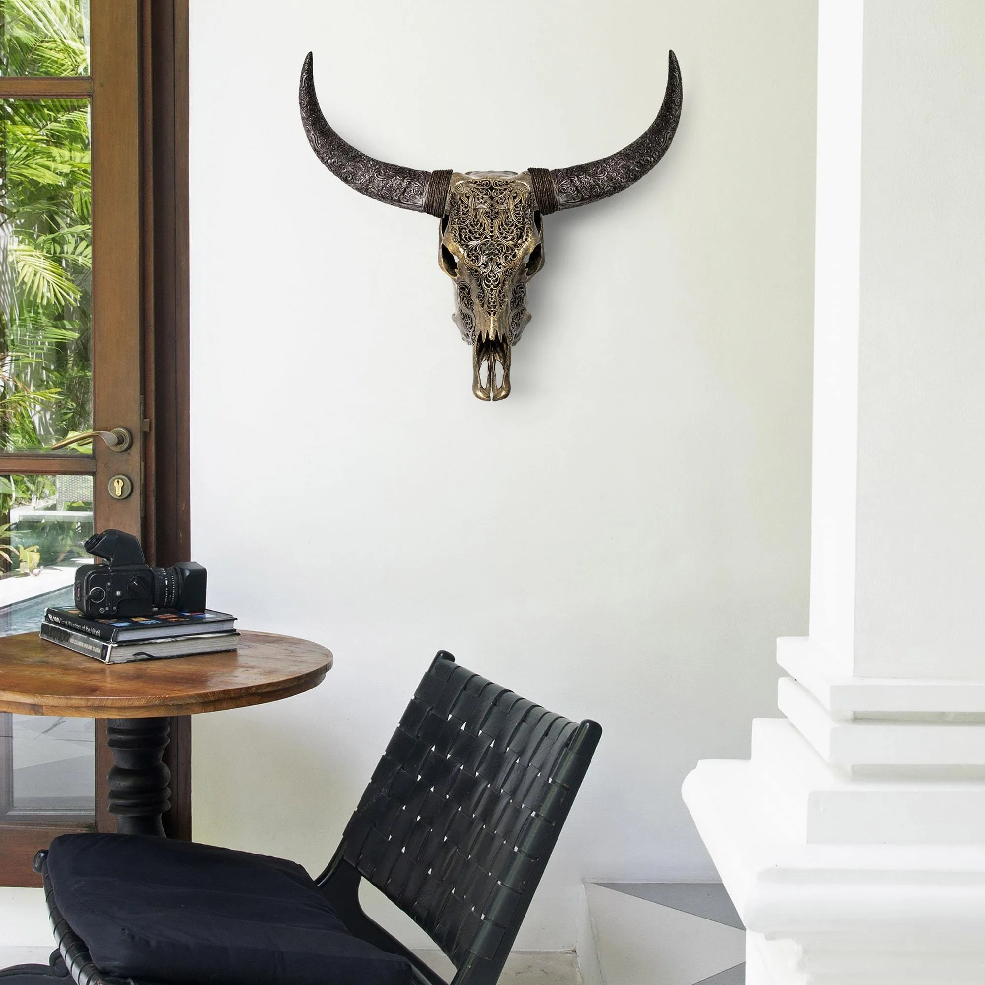 Hand Carved Cow Skull - Antique Bronze Titan // Metallic Finish