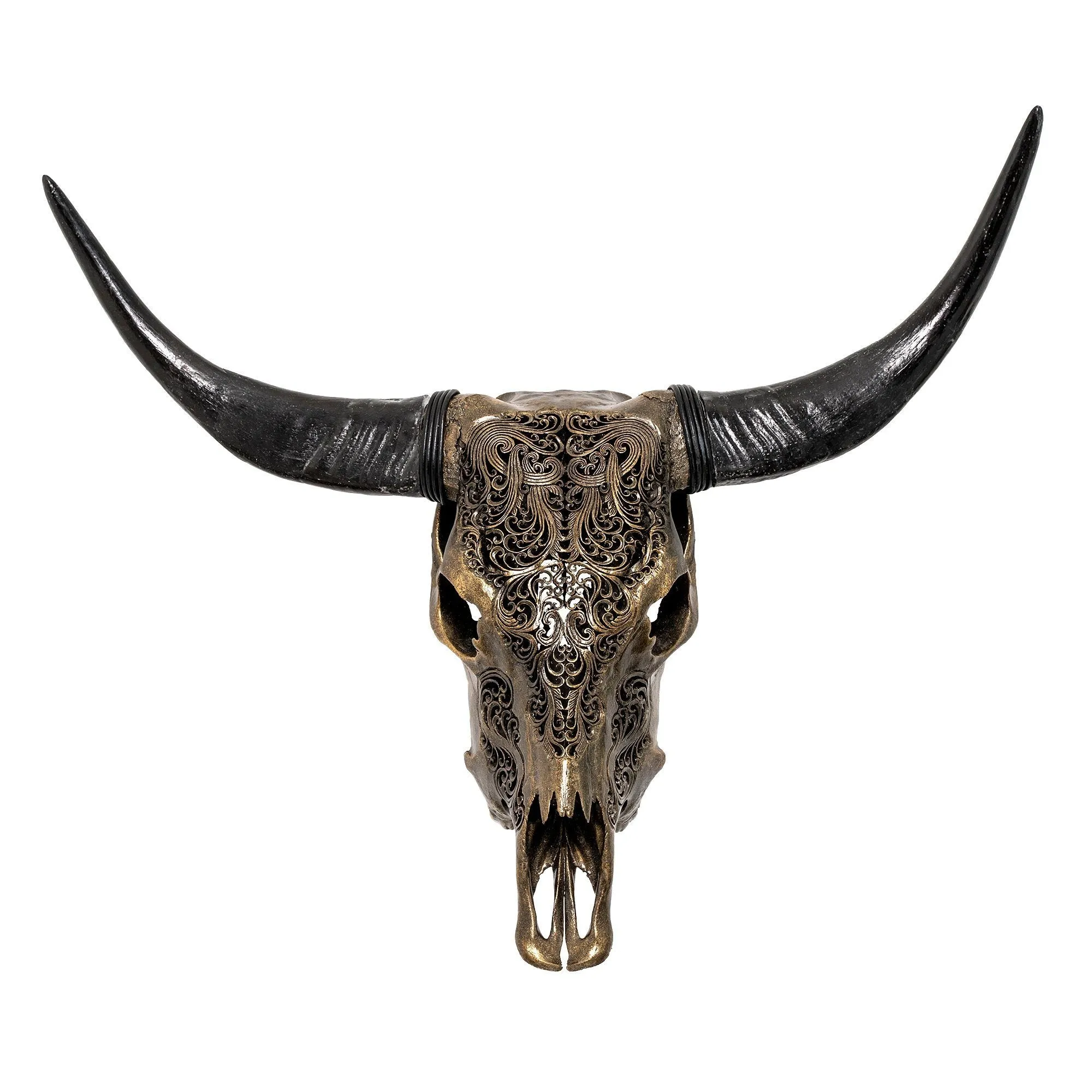 Hand Carved Cow Skull - Antique Bronze Titan // Metallic Finish