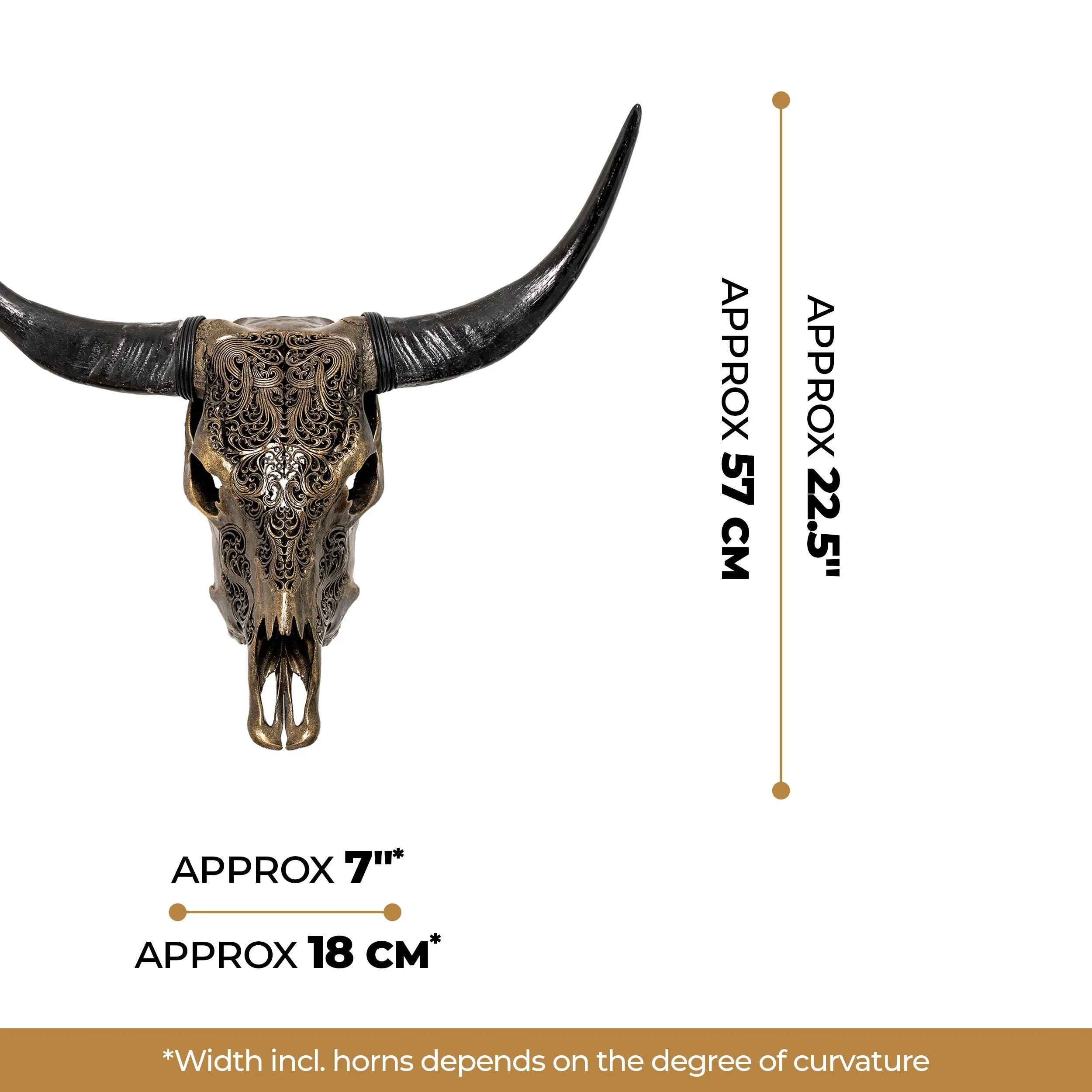 Hand Carved Cow Skull - Antique Bronze Titan // Metallic Finish