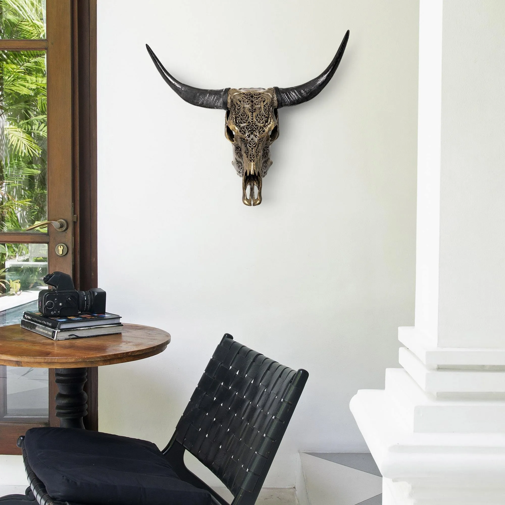 Hand Carved Cow Skull - Antique Bronze Titan // Metallic Finish