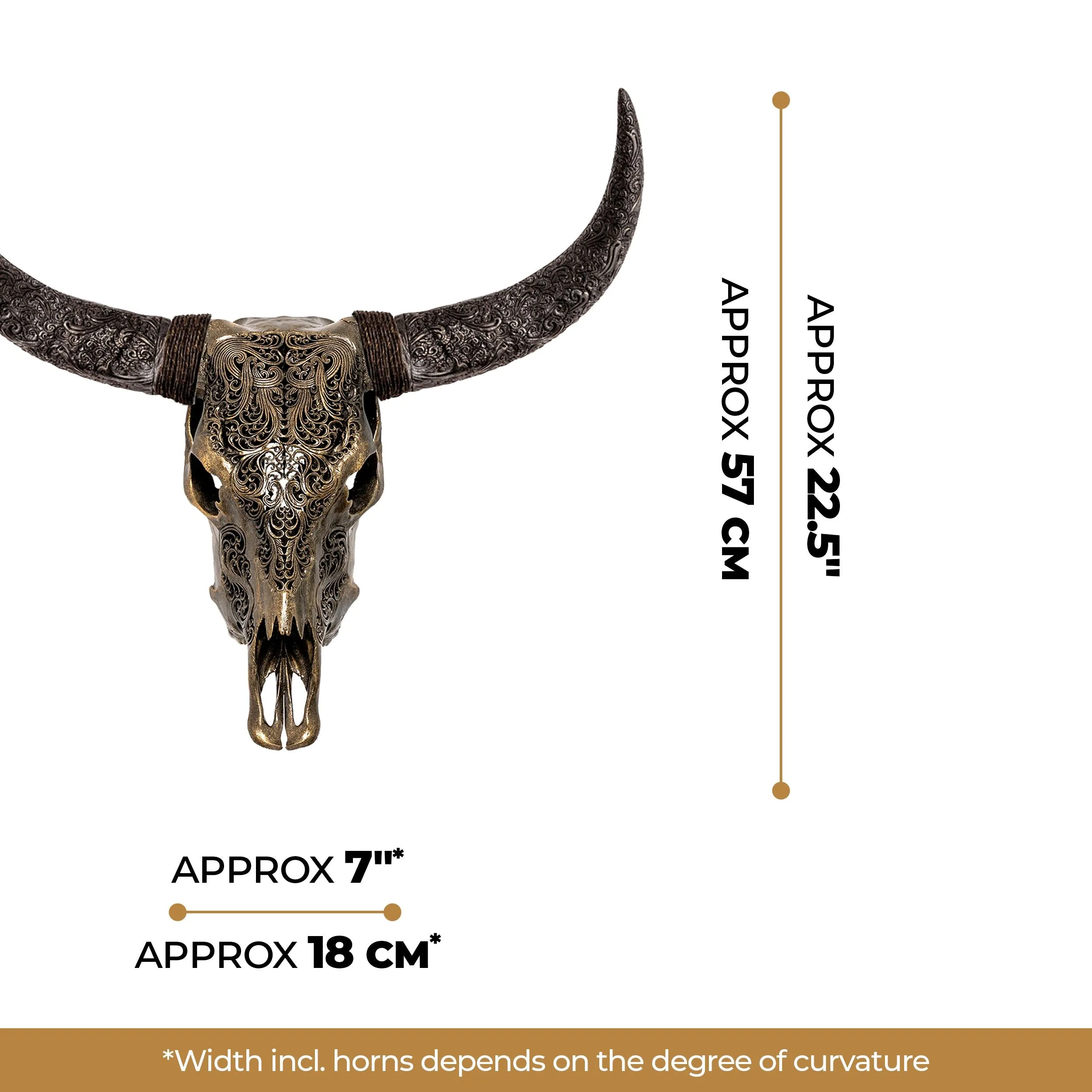 Hand Carved Cow Skull - Antique Bronze Titan // Metallic Finish