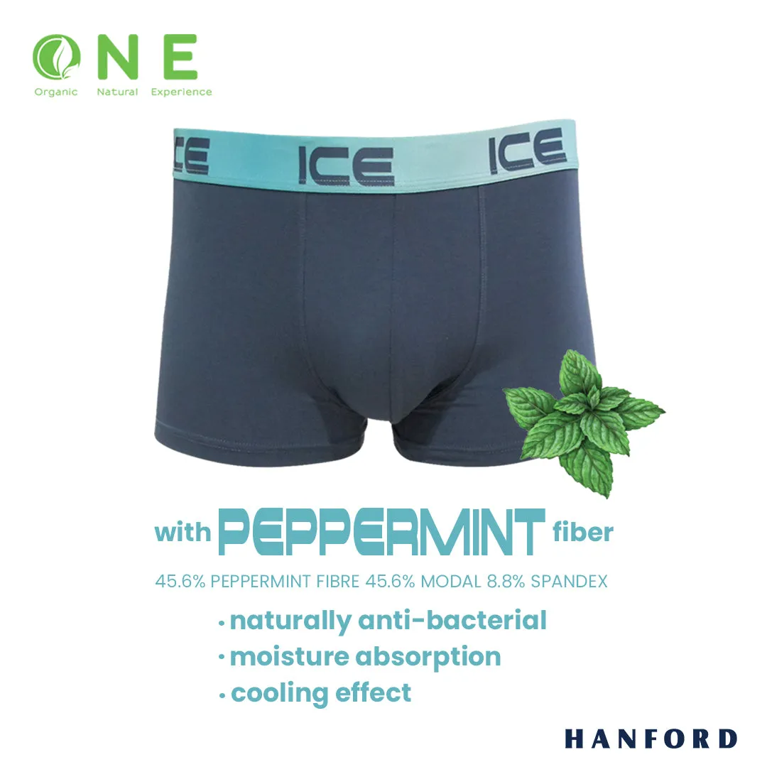 Hanford iCE Men O.N.E. Collection Peppermint w/ Modal Spandex Boxer Briefs - Turbulence(Single Pack)