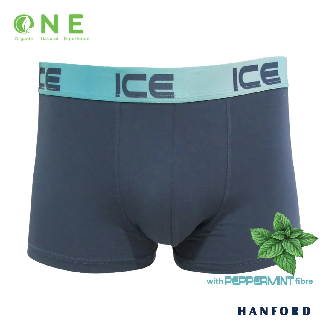 Hanford iCE Men O.N.E. Collection Peppermint w/ Modal Spandex Boxer Briefs - Turbulence(Single Pack)