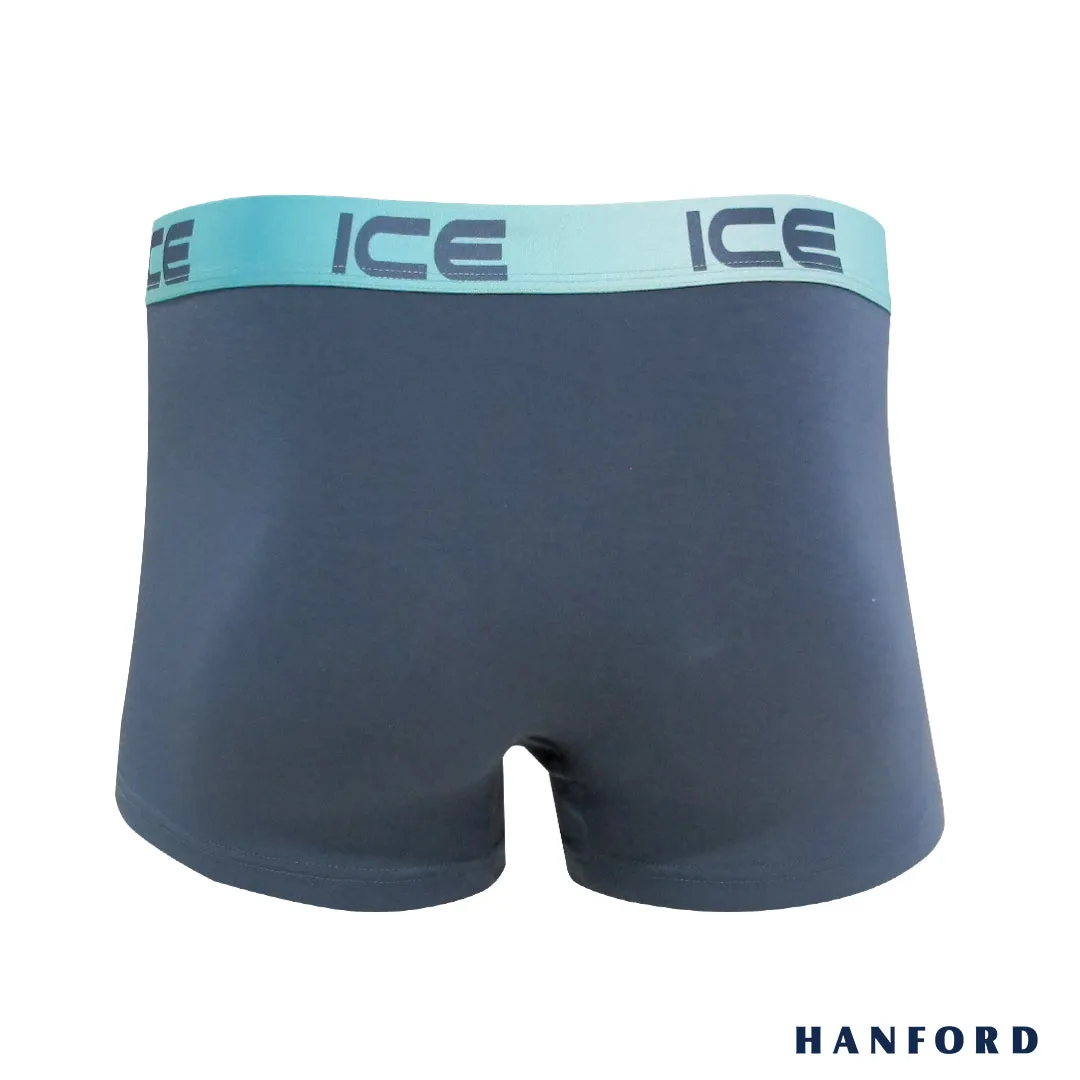 Hanford iCE Men O.N.E. Collection Peppermint w/ Modal Spandex Boxer Briefs - Turbulence(Single Pack)