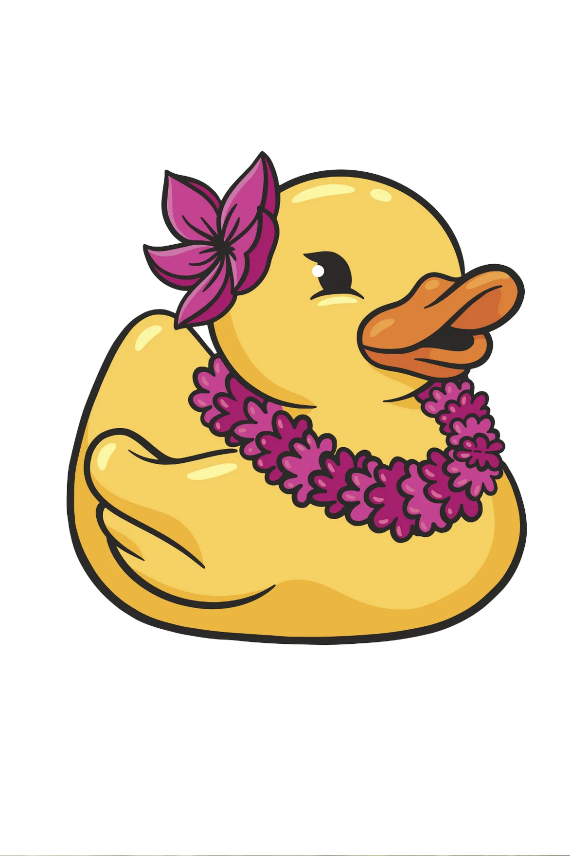 Hawaiian Duck Printed Scoop Neck T-shirt for women