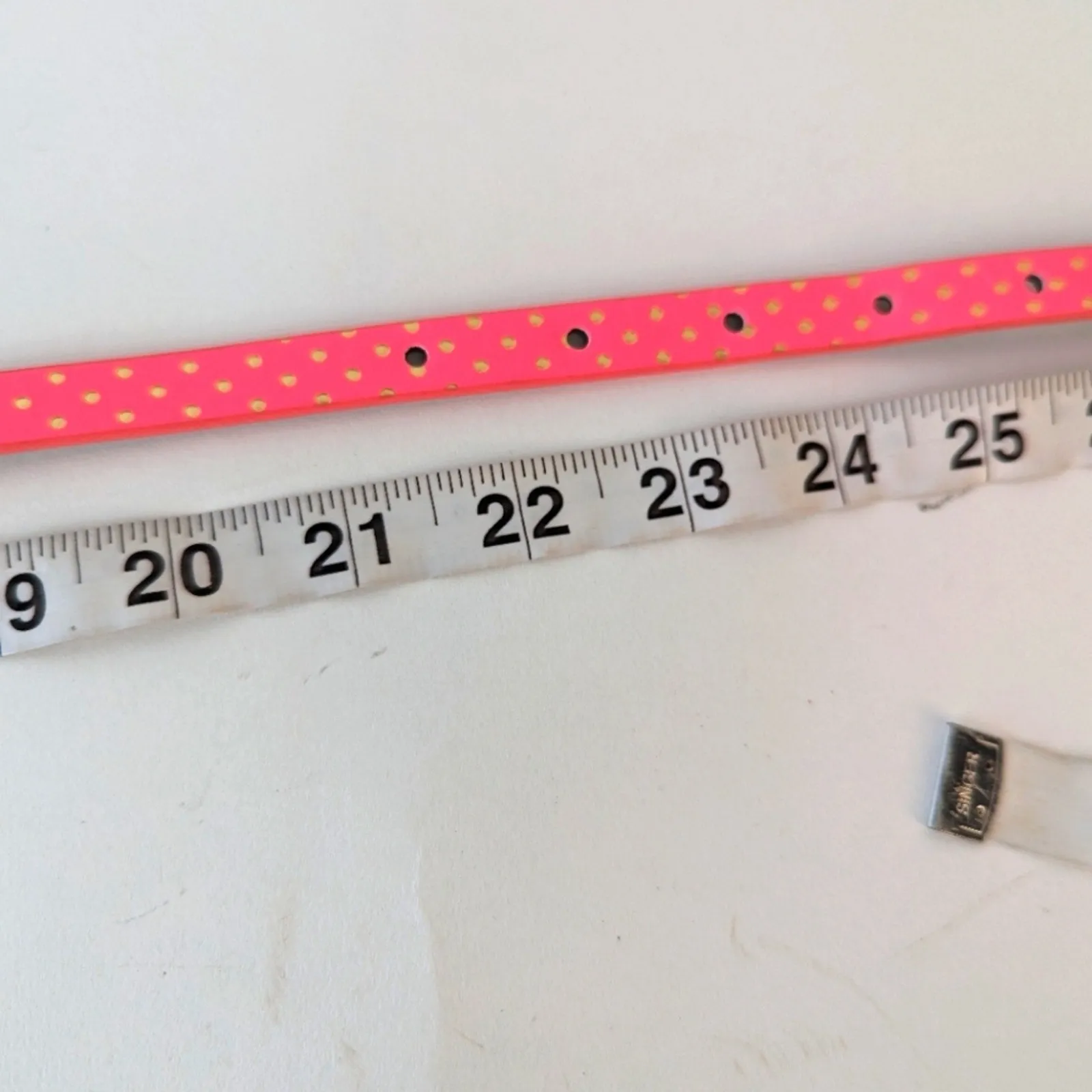 Hot Pink Polka Dot Skinny Belt / 22"