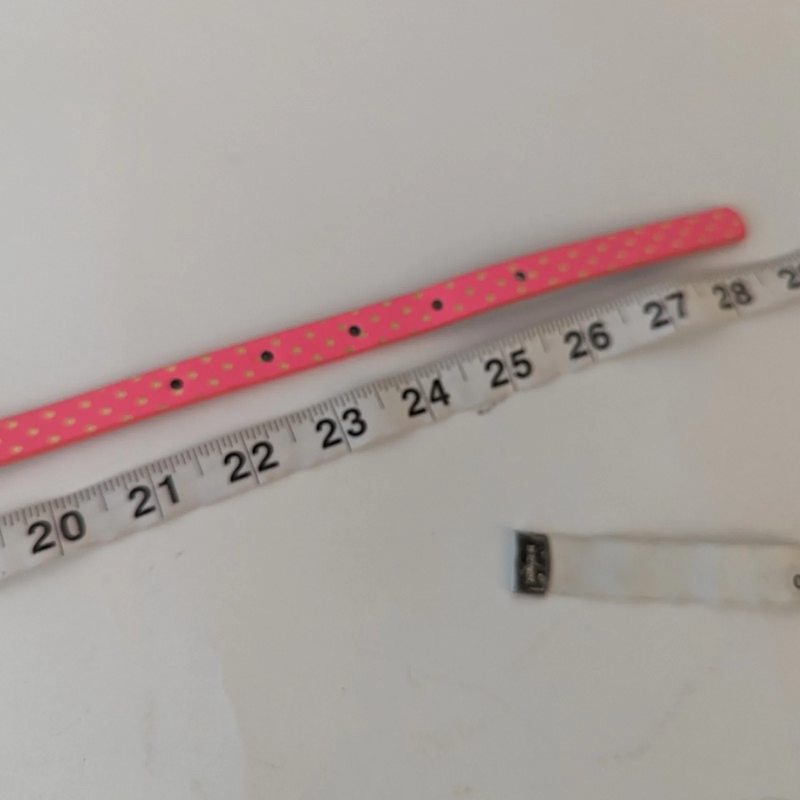 Hot Pink Polka Dot Skinny Belt / 22"