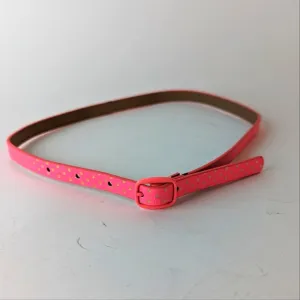 Hot Pink Polka Dot Skinny Belt / 22"
