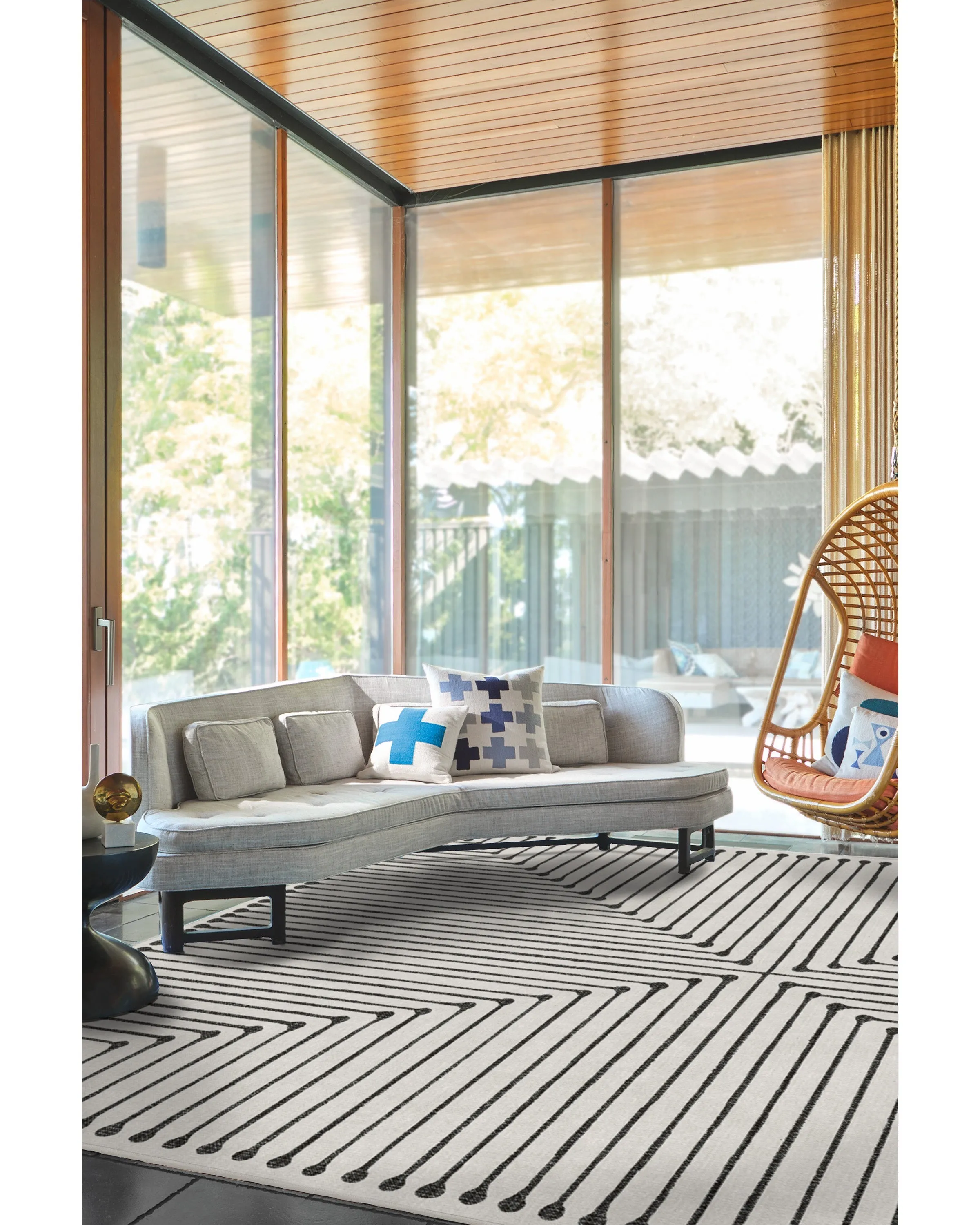 Jonathan Adler Inkdrop Black & Ivory Rug